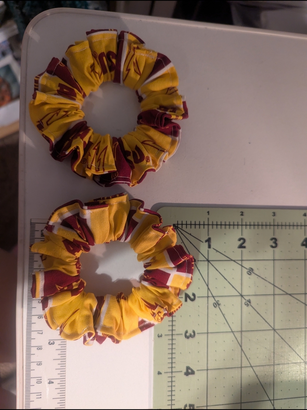 ASU Yellow and Maroon Team Print Scrunchies (Set of 2)